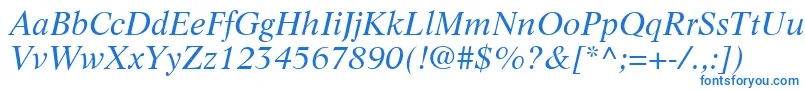 LifeLtItalic Font – Blue Fonts on White Background