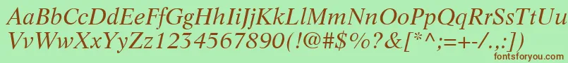 LifeLtItalic Font – Brown Fonts on Green Background
