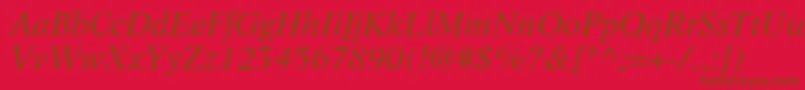 LifeLtItalic Font – Brown Fonts on Red Background