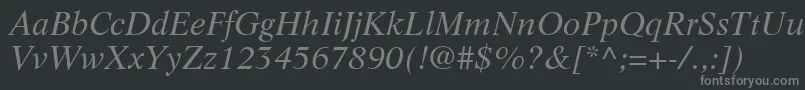 フォントLifeLtItalic – 黒い背景に灰色の文字