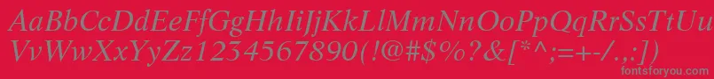 LifeLtItalic Font – Gray Fonts on Red Background