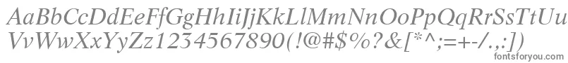 LifeLtItalic-Schriftart – Graue Schriften auf weißem Hintergrund