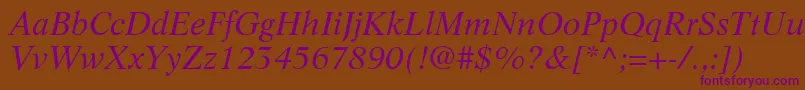 LifeLtItalic Font – Purple Fonts on Brown Background