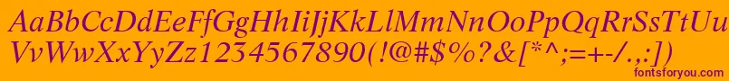 LifeLtItalic Font – Purple Fonts on Orange Background