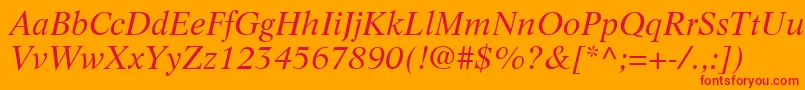 LifeLtItalic Font – Red Fonts on Orange Background