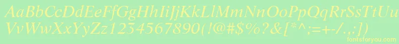 LifeLtItalic Font – Yellow Fonts on Green Background