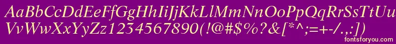 LifeLtItalic Font – Yellow Fonts on Purple Background