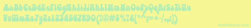 PsychedeliaHm Font – Green Fonts on Yellow Background