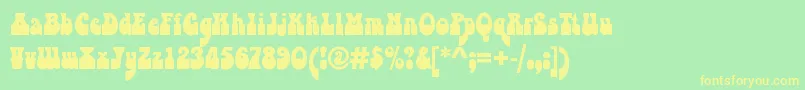 PsychedeliaHm Font – Yellow Fonts on Green Background