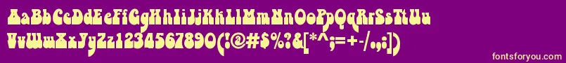 PsychedeliaHm Font – Yellow Fonts on Purple Background