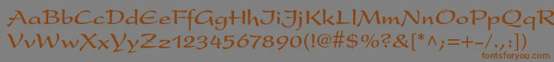 フォントPresentltstdBold – 茶色の文字が灰色の背景にあります。