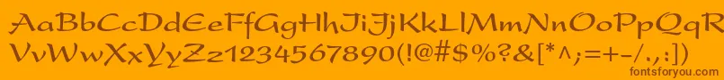 Шрифт PresentltstdBold – коричневые шрифты на оранжевом фоне