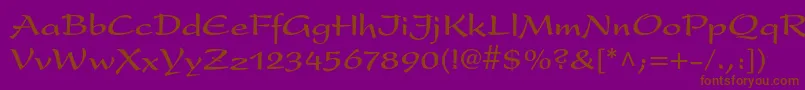 PresentltstdBold Font – Brown Fonts on Purple Background