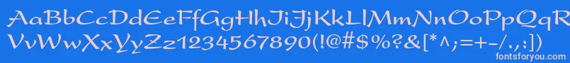 フォントPresentltstdBold – ピンクの文字、青い背景