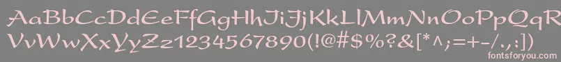 フォントPresentltstdBold – 灰色の背景にピンクのフォント