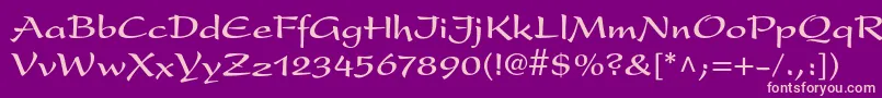 フォントPresentltstdBold – 紫の背景にピンクのフォント