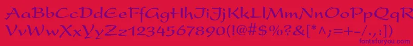 PresentltstdBold Font – Purple Fonts on Red Background