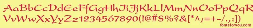 PresentltstdBold Font – Red Fonts on Yellow Background