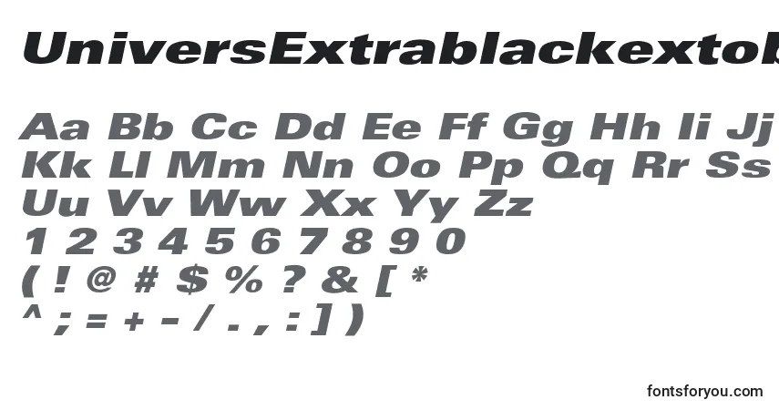 characters of universextrablackextobl font, letter of universextrablackextobl font, alphabet of  universextrablackextobl font