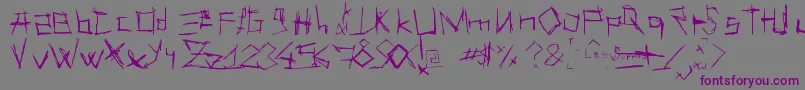 LesSupposByChazychaz-Schriftart – Violette Schriften auf grauem Hintergrund
