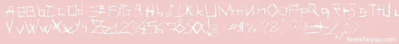 LesSupposByChazychaz Font – White Fonts on Pink Background