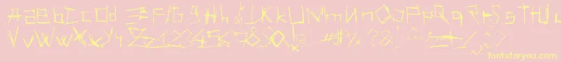 LesSupposByChazychaz Font – Yellow Fonts on Pink Background