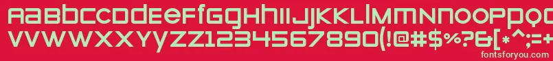 ZeroesoneRegular-Schriftart – Grüne Schriften auf rotem Hintergrund