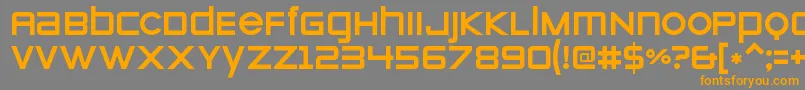 フォントZeroesoneRegular – オレンジの文字は灰色の背景にあります。