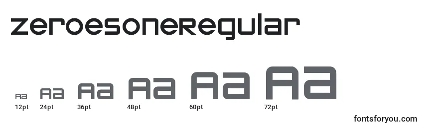 ZeroesoneRegular Font Sizes