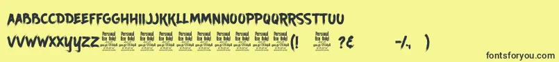 フォントAncherrPersonalUse – 黒い文字の黄色い背景