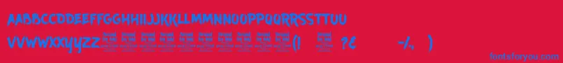 AncherrPersonalUse Font – Blue Fonts on Red Background