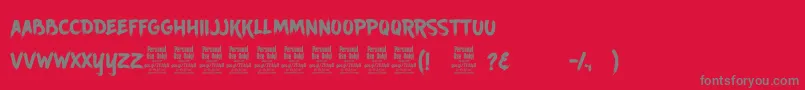 フォントAncherrPersonalUse – 赤い背景に灰色の文字