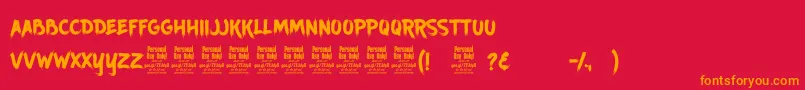 AncherrPersonalUse-Schriftart – Orangefarbene Schriften auf rotem Hintergrund