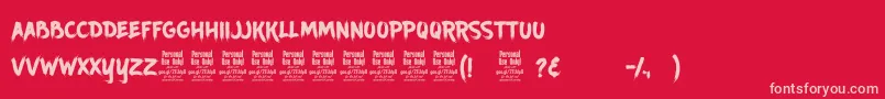 AncherrPersonalUse-fontti – vaaleanpunaiset fontit punaisella taustalla