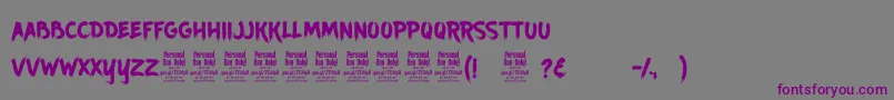 AncherrPersonalUse-fontti – violetit fontit harmaalla taustalla