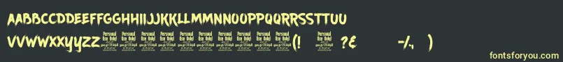 Шрифт AncherrPersonalUse – жёлтые шрифты на чёрном фоне