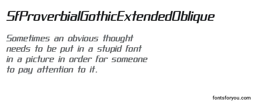 Review of the SfProverbialGothicExtendedOblique Font