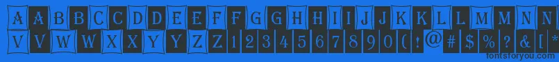 AAlgeriuscmdc2cmb Font – Black Fonts on Blue Background