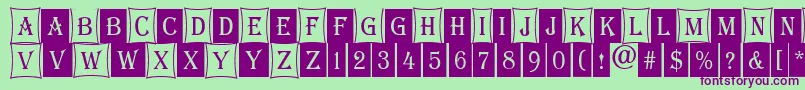 Шрифт AAlgeriuscmdc2cmb – фиолетовые шрифты на зелёном фоне