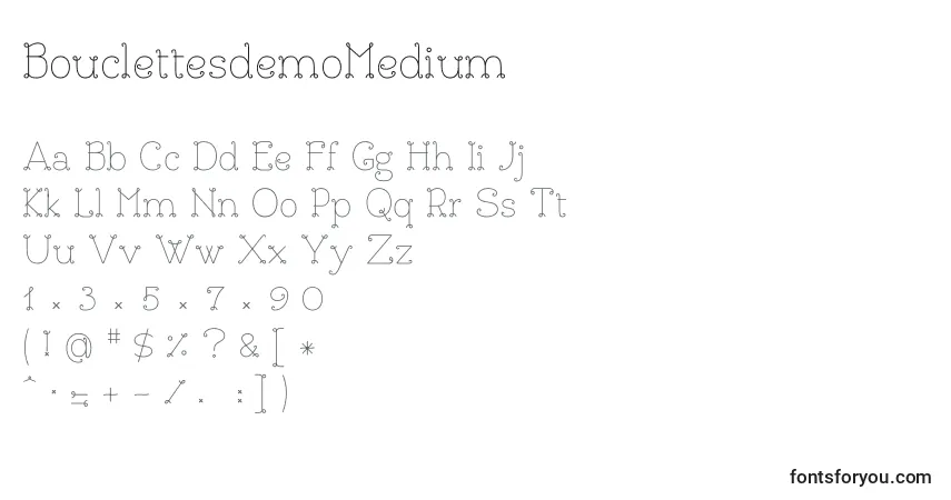 Шрифт BouclettesdemoMedium – алфавит, цифры, специальные символы