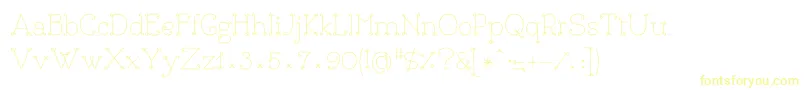 フォントBouclettesdemoMedium – 白い背景に黄色の文字