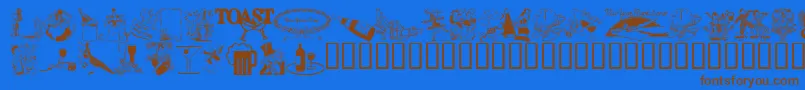 Newyearbats Font – Brown Fonts on Blue Background