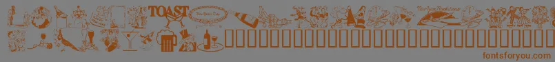 Newyearbats Font – Brown Fonts on Gray Background