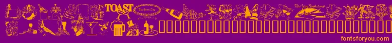 Newyearbats Font – Orange Fonts on Purple Background