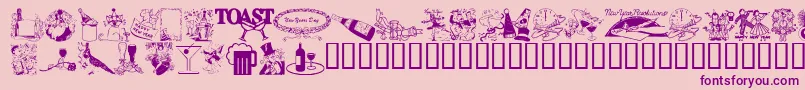 Lisätietoja Newyearbats-fontista Newyearbats-fontti – violetit fontit vaaleanpunaisella taustalla