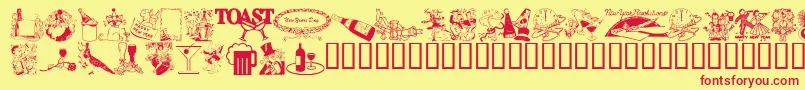 Newyearbats Font – Red Fonts on Yellow Background