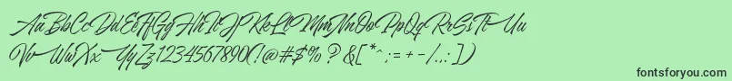 フォントAzkiaDemo – 緑の背景に黒い文字