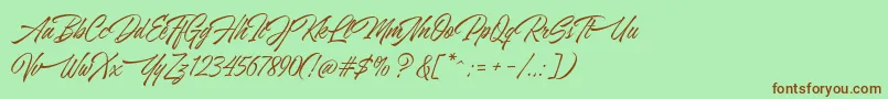AzkiaDemo Font – Brown Fonts on Green Background