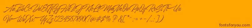 AzkiaDemo Font – Brown Fonts on Orange Background
