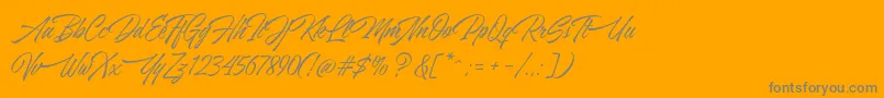 AzkiaDemo-Schriftart – Graue Schriften auf orangefarbenem Hintergrund